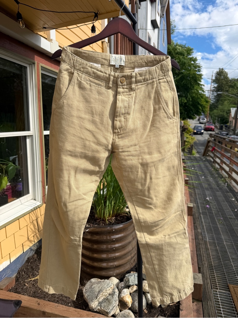 Wythe NY Flat Front Cotton Linen Twill Chino Pants Size 28